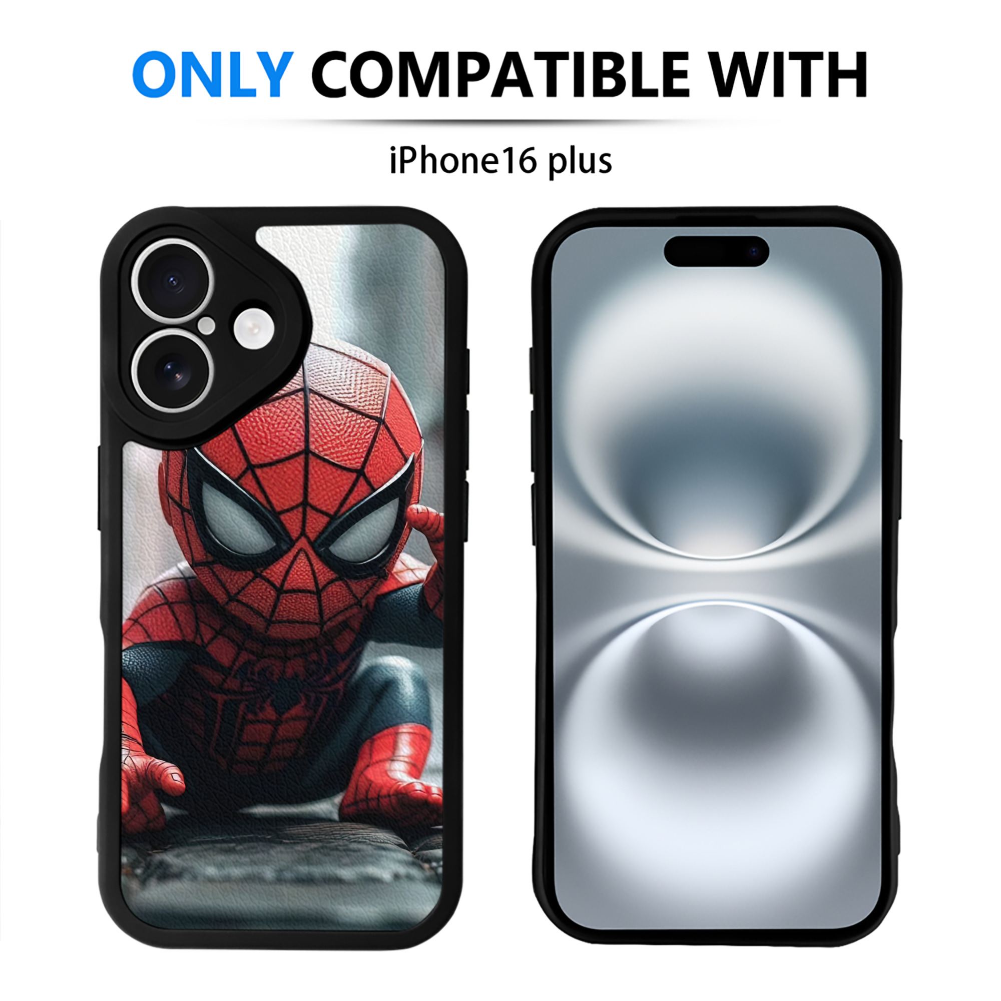 Spider Man スパイダーマン 【iPhone 16シリーズ対応】シリコンスマホケース（レザー調） 材質：シリコン
